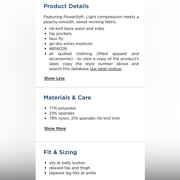 Old Navy High Waisted Powersoft Combination Taper Pants - Picture 8 of 8